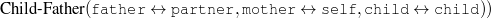 Ch ild-Father(f athe r ↔ pa rtne r,mot her ↔  self, chil d ↔ ch ild))